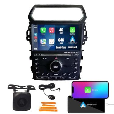 Imagem de Kunfine Car CarPlay Android Navegação Automática Rádio GPS Estéreo Câmera Reversa Tela IPS Touchscreen 10 polegadas Tablet Pad Pad Media Player para Ford Explorer 2011-2019, se aplicável Quad Core 4G