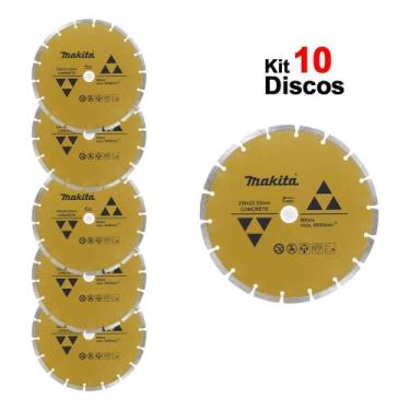 Imagem de 10 Discos Diamantado Segmentado 9' p/Concreto D-44292 Makita