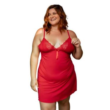 Imagem de Kit 5 Camisolas Plus Size WLS Modas Feminina Liganete e Renda Sensual 