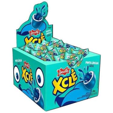 Imagem de Chiclete Xclé Pinta Lingua Azul Tutti-Frutti C/40un - Docile