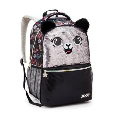 Imagem de Mochila infantil feminina 16 Panda  em Paetê - SEANITE , Preto