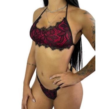 Imagem de Biquíni Cortina Levanta Bumbum Top Com Renda Ótimo Acabamento R07 - Fa