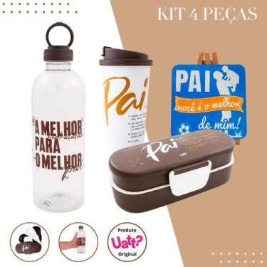 Imagem de Kit Garrafa 900ml + Copo Viagem Style 500ml + Marmita Fit Duo Especial