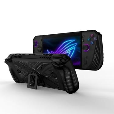 Imagem de Hzycwgone Capa para ROG Ally X (2024), capa protetora de TPU para console de jogos ASUS ROG Ally X, capa traseira macia com suporte para ROG Ally X Gaming portátil (preto)