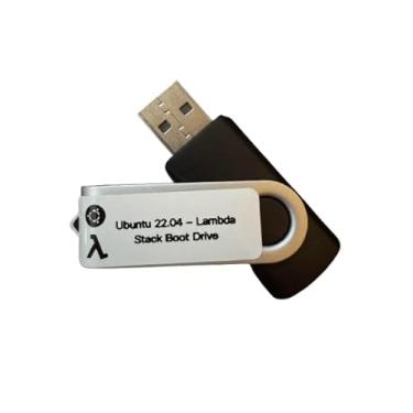 Imagem de Ubuntu Linux OS 22.04 + Lambda Stack - Unidade de instalação flash inicializável para desktops e servidores de IA, pen drive USB de instalação ao vivo