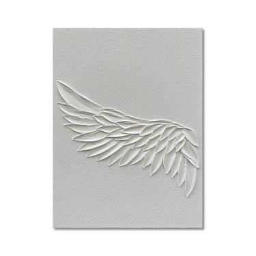 Imagem de Epicler art Pintado à mão, arte abstrata, moderna, pintura a óleo, asas brancas, textura, arte, pintura, parede doméstica, arte decorativa, 101,6 x 71 cm