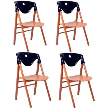 Imagem de Cadeira Flare de Madeira Tauari em Verniz PU e Encosto Polipropileno 4 un - Tramontina