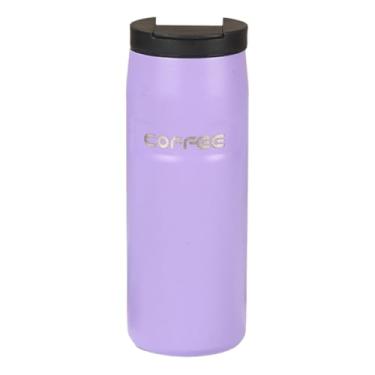 Imagem de Xícara de café isolada a vácuo de aço inoxidável 304 de 550 ml – boca larga, design à prova de vazamento para bebidas quentes e frias, ideal para casa, escritório e viagens (Roxo)
