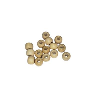 Imagem de Ponteira de Madeira Cor Marfim Bolinha Chata 10 mm - MadeirArt, 100 UN