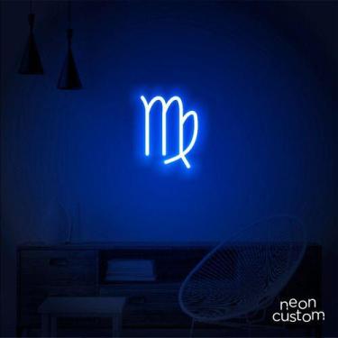Imagem de luminaria letreiro Neon Led Signo Virgem 70x60 luminoso decoração p/ s