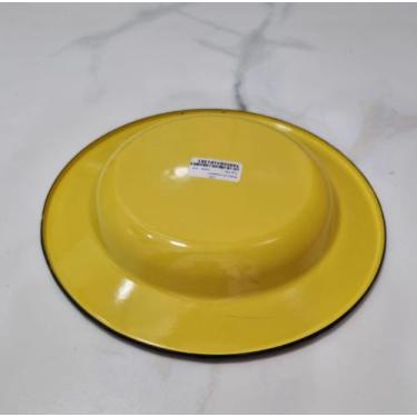 Imagem de 01 Prato Esmaltado Ágata  Original Cor Amarelo Postagem Rápida - Metal