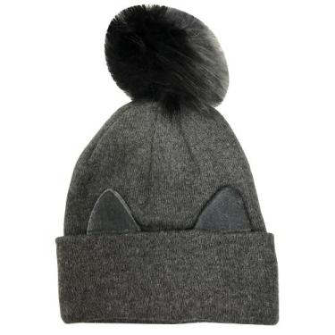 Imagem de Gorro Touca Infantil Com Orelha De Gatinho e Pompom Quentinho Inverno 
