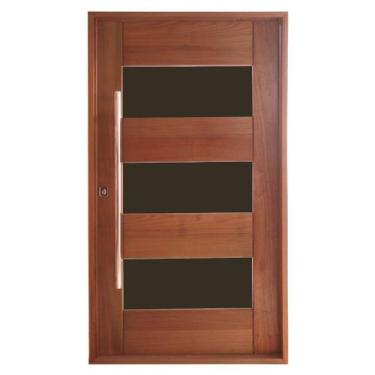 Imagem de Porta Milão com Vidro em Madeira Maciça Tauari - Mapaf, 60cm x 210cm
