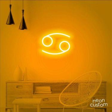 Imagem de luminaria letreiro Neon Led Signo Câncer 50x40 luminoso decoração p/ s