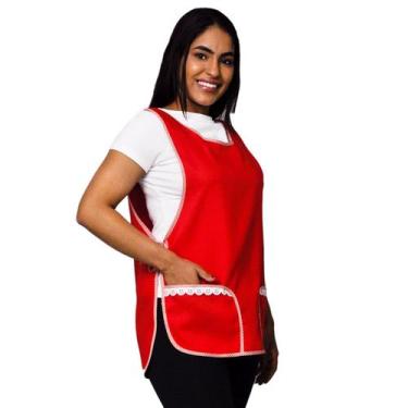 Imagem de Kit 3 Avental Bata Com Renda 2 Bolsos Inteiro Oxford Lojaloja - Loja L