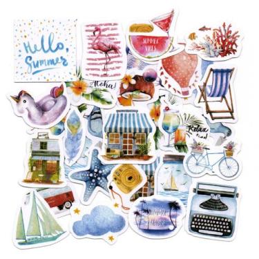 Imagem de Adesivos Scrapbook Decorativos Planner 46 Peças Summer Days - Doce Ter
