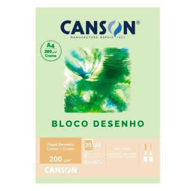 Imagem de Bloco Papel Desenho A4 Canson 200g 20 Folhas Creme