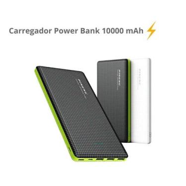 Imagem de  Carregador Power Bank 10000 mAh Com Cabo V8 e Lightning Compatível co