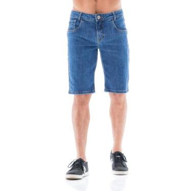 Imagem de Bermuda Jeans Masculina Arauto Slim - Arauto Jeans, Azul médio, 44