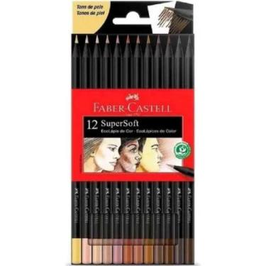 Imagem de Lápis De Cor SuperSoft com 12 cores Tons De Pele - Faber Castell, 15 C