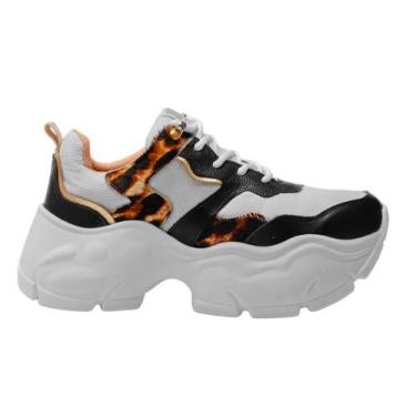 Imagem de Tênis Chuncky Feminino em Couro Ariela Animal Print Polo Urban, 37, Br