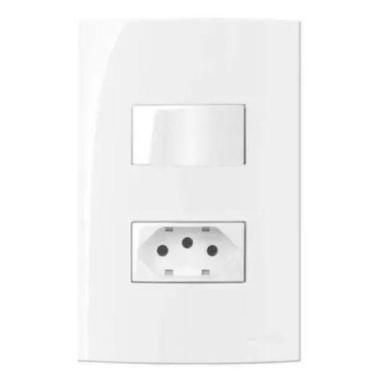 Imagem de Conjunto 1 Tecla Paralela e 1 Tomada 2 Polos + Terra 10A 250V Embutir 