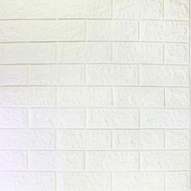 Imagem de Papel De Parede Placa Tijolinho 3D Texturizado Marmorizado Branco Ades