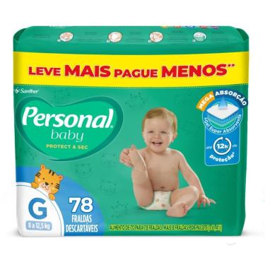 Imagem de Fralda Infantil Personal Baby Protect & Sec Tamanho G Com 78 Tiras
