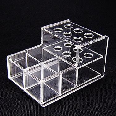 Imagem de Estojo organizador de acrílico dentário dispensador de composto de resina suporte de escova de seringa organizador de cimento dental