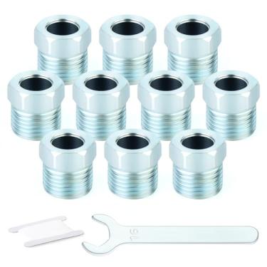 Imagem de GASHER Conexões de linha de freio de latão, rosca 9/16-18 banhada para 3/40.6 cm, comprimento total (16,71 mm) porca flare invertida da linha de combustível para combustível/AIR/Lquid/gás (10 peças)