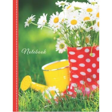 Imagem de Notebook: Cute Notebook for School/Work/Journaling/Writing/Note Taking/College Ruled 8.5x11 Letter Size Diary / 120 Blank Journal Pages (... Boot and Yellow Watering Can Cover Design)