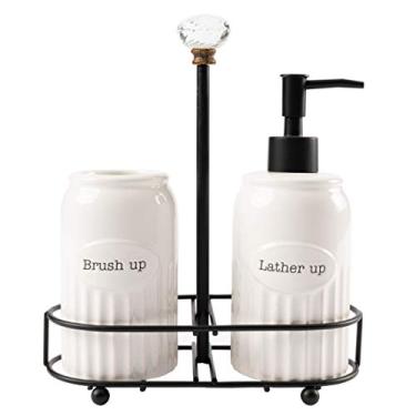 Imagem de Mud Pie Conjunto de organizador de escova de dentes e saboneteira