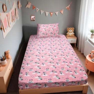 Imagem de Jogo de Lençol 3 Peças Portallar Disney Minnie Nuvem Rose Casal