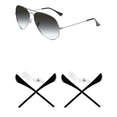 Imagem de Mryok 2 pares de kits de substituição de peças de nariz para Ray-Ban Aviator RB3025 55 mm/58 mm/62 mm/RB3362 59 mm - preto e preto
