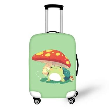 Imagem de HELLHERO Capa protetora de mala de viagem para bagagem de 45 a 81 cm, Um sapo de cogumelo, M (22-24 inch luggage)