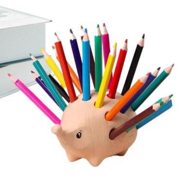 Imagem de Porta-lápis animal para mesa, porta-lápis animal fofo, 24 lápis coloridos porta-lápis em formato de animal, Ornamento criativo de mesa com caixa de caneta para estudantes