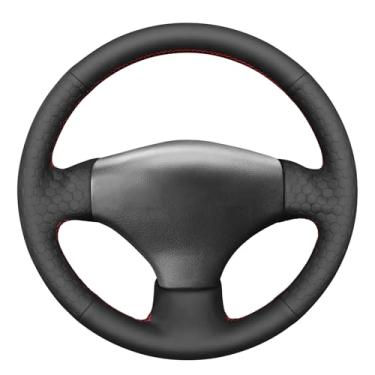 Imagem de MEWANT Capa de volante com costura DIY para Peugeot 206 2007-2009 / Peugeot 207 / Citroen C2 / 206 Acessórios de volante para Peugeot 206