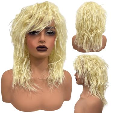 Imagem de Peruca rock heavy metal anos 60 70 80 ondulada volumosa friz