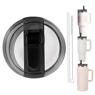 Imagem de Tampa de substituição de copo à prova de vazamento de 1,134 g com canudo - Adequado para copo Stanley ProTour Quencher 1,134 g e Quencher H2.0 1,134 g, 1,8 g (preto, 1,134 g e 1,814 g)