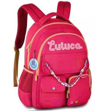Imagem de Mochila Escolar de Costas Luluca Miçangas Juvenil LU24611 Rosa - Clio 