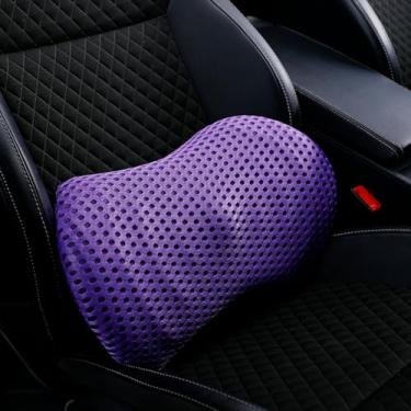 Imagem de Almofada de carro, almofada de cintura de carro, suporte lombar, almofada de encosto de carro, proteção lombar, suporte lombar do assento do motorista, assento do carro (roxo)