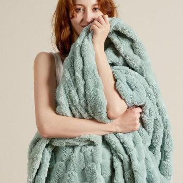 Imagem de Cobertor Fleece Bedsure Xadrez Verde Sálvia - 130x150cm