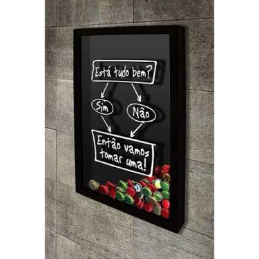 Imagem de Quadro Porta Tampinhas   Fluxograma - Quadro Novo, Preto, 45x63