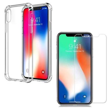 Imagem de Kit Capinha Silicone Antichoque e Película Vidro Iphone XR - Hrebros