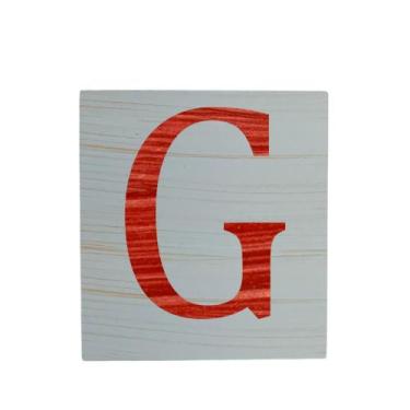 Imagem de Cubo Azul Bebê Letra Vermelho Festa Chá de Bebê Decoração 8x8x8 Cm Mdf