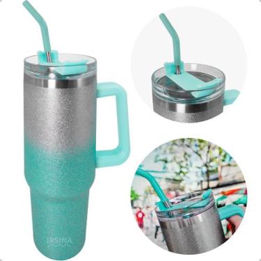 Imagem de Garrafa Térmica Glitter Copo 1200ml Brilhante Bebida Fria Ou Quente Ta