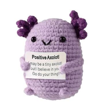 Imagem de IOICYBF Presente de suporte emocional de crochê, cartão de armazenamento feito à mão com animais de malha positiva para meninas, amigas, Halloween, Natal, Páscoa, aniversário, decoração de festa