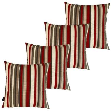 Imagem de Kit 4 Capa De Almofada Belize Geométrica Listrada Impermeável 45cmx45c