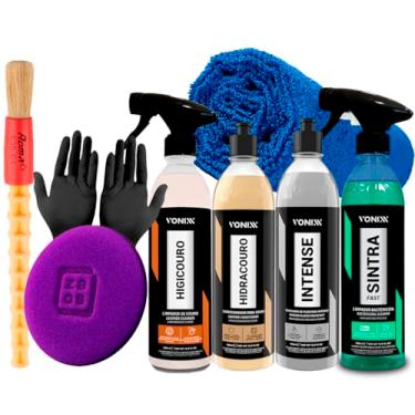 Imagem de Kit Limpeza Automotiva Sintra Fast APC + Intense + Hidracouro + Higicouro Vonixx