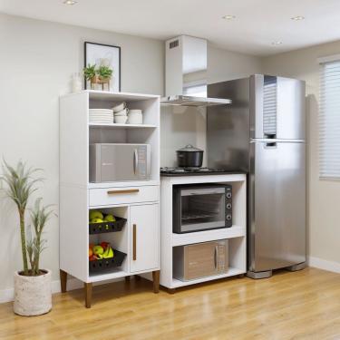 Imagem de Conjunto 2 Peças Fruteira com Nicho e Balcão 4 Bocas Vila Velha Branco